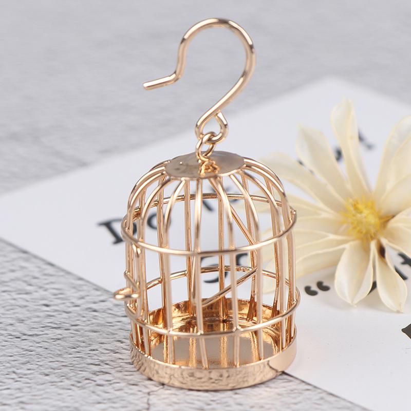 1:6 1:12 Micro Landscape Dollhouse Miniature Furniture Metal Bird Cage For Dollhouse Decor Dollhouse Birdcage Home Decoration