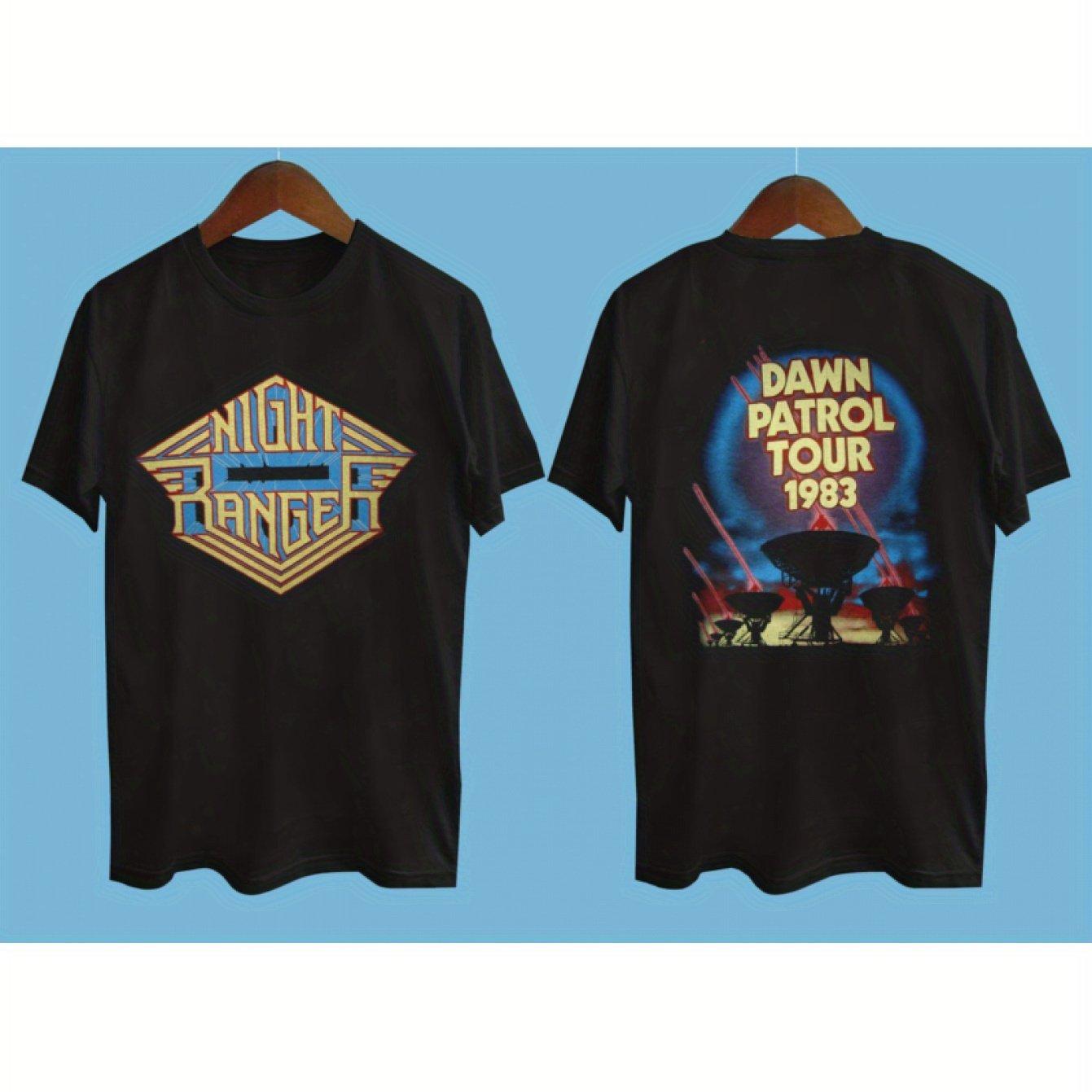 

Мужская графическая футболка Night Ranger Damn Control Tour 1992 Черная Размеры S-4XL Круглый вырез Микроэластичная ткань Ретро дизайн группы 4XL