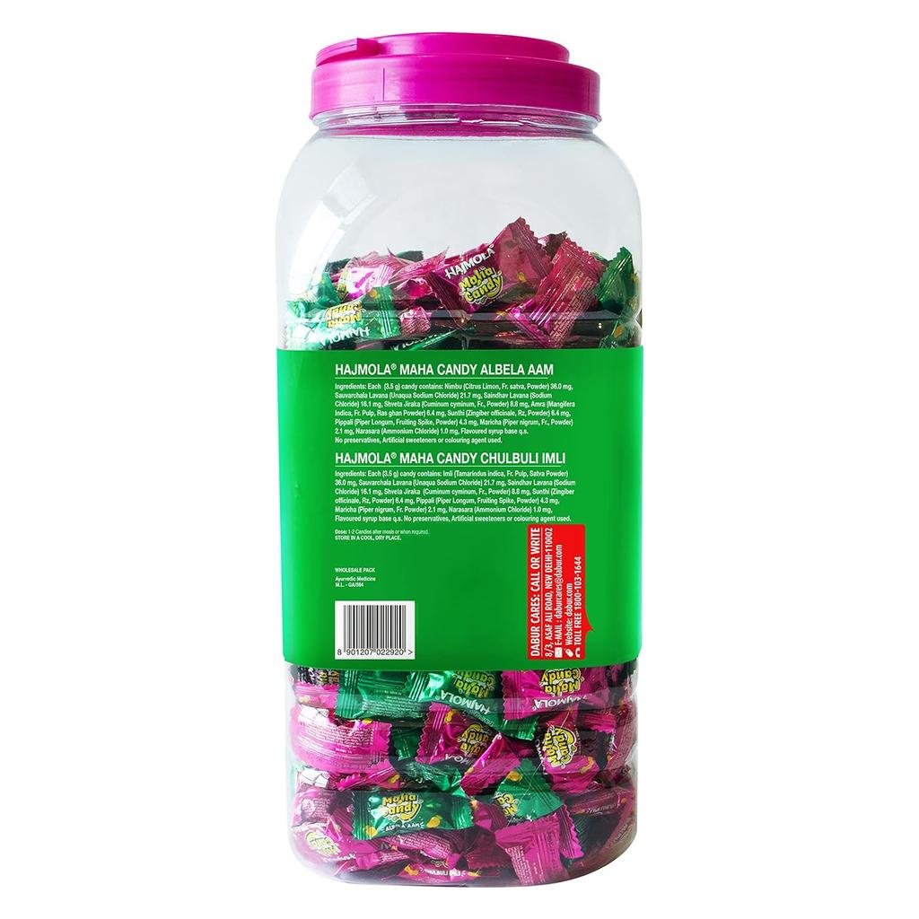 Dabur Hajmola Maha Candy – 500 Tangy Aam & Imli Pieces, Digestive Fun Candy for All Ages, 1.75kg Zesty Fruit Flavored Sweets