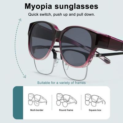 Gafas de Sol Polarizadas para Poner Sobre las Gafas para Mujeres Hombres Protección UV Sobredimensionadas Envolventes para Conducir, Pescar, Jugar al Golf
