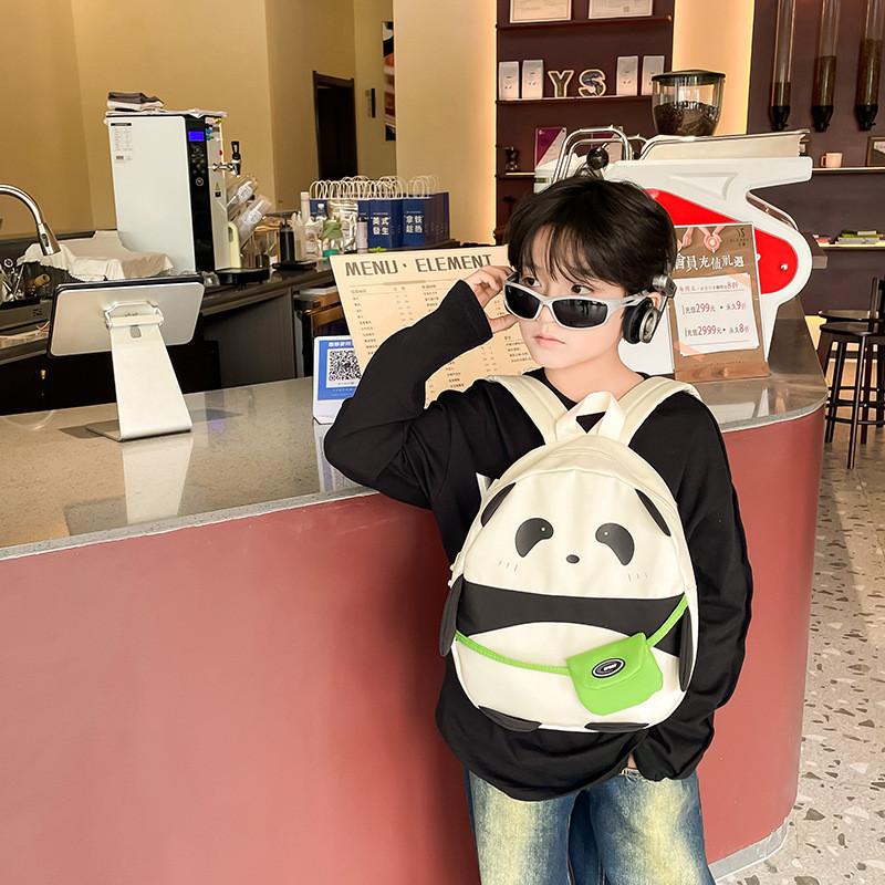 Modern Cool Style Children's Backpack With Animal Pattern And Contrast Stitching