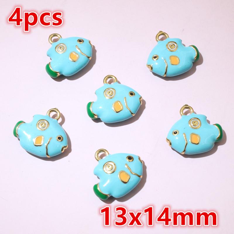 2-4pcs Enamel Stainless Steel Flower Coral Fish Charms Pendant DIY Jewelry Making Accessories Findings for Necklace Earrings