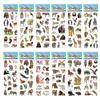 6pcs/set Children Sticker Real Animals Dinosaurs Cats Dogs Stickers Girls Boys Gifts Scrapbook Album DIY Decoration Toy TMZ