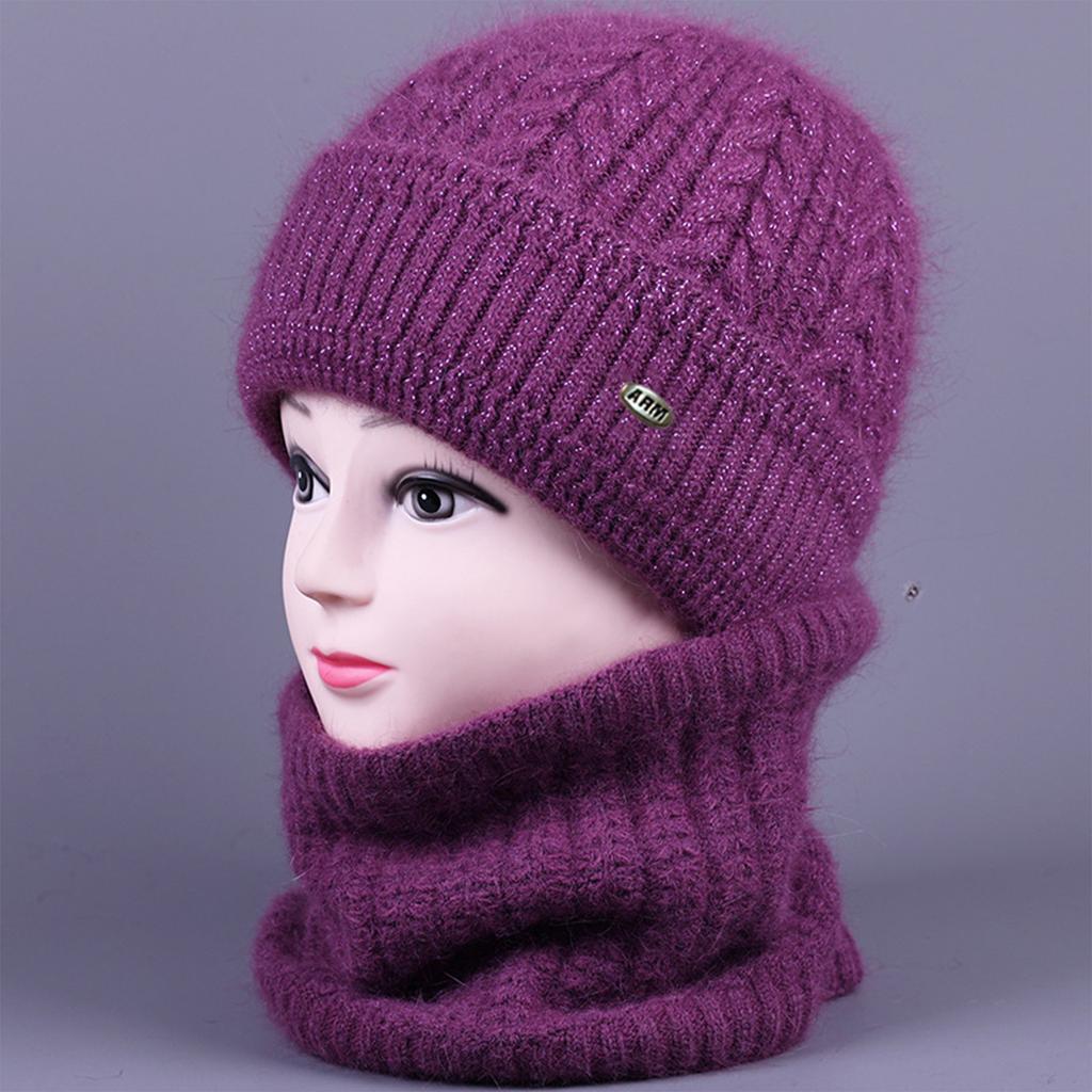 Knitted Hat With Velvet Yarn Hat, Scarf Hat, Warm And Versatile Hat