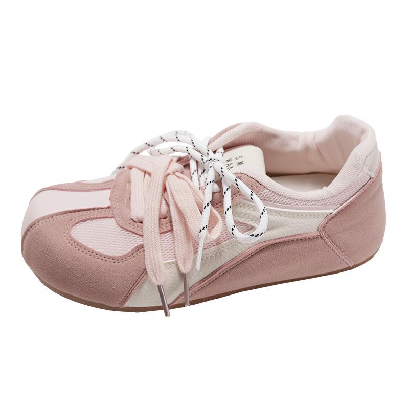 Pink retro flat-bottomed ballet style moral training shoes women's 2025 new spring versatile skirt casual Forrest Gump board shoes