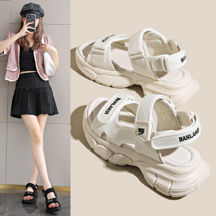 Sandalen dames nieuwe zomermodellen in 2025, nieuwe casual veelzijdige buitenschoenen met dikke zool en zachte zool, sportschoenen voor dames