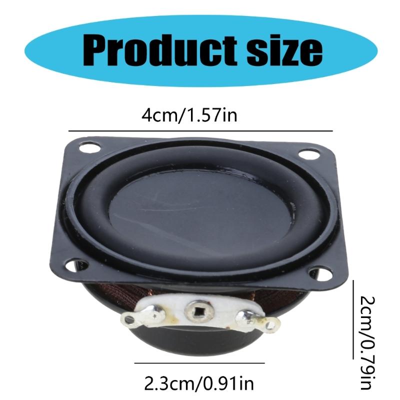 2Pcs 40mm 4Ohm 5W Portable Speakers 2inch 16 Cores Small Full Ranges Rubber Side Inner Magnetic Speakers Replacement