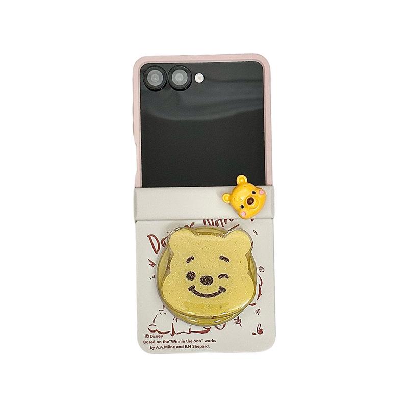 Korean Cartoon 9-Grid Phone Case for Samsung ZFlip6/Z5 with Color Block and Magnetic Stand