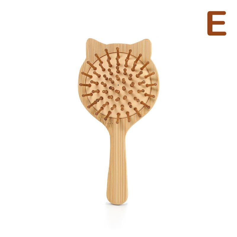 Haarbürste aus Bambusholz, Massagekamm, Kopfhautmassagegerät für Haarwachstum, antistatische Glättungsbürste, weicher Bart, Babybürste