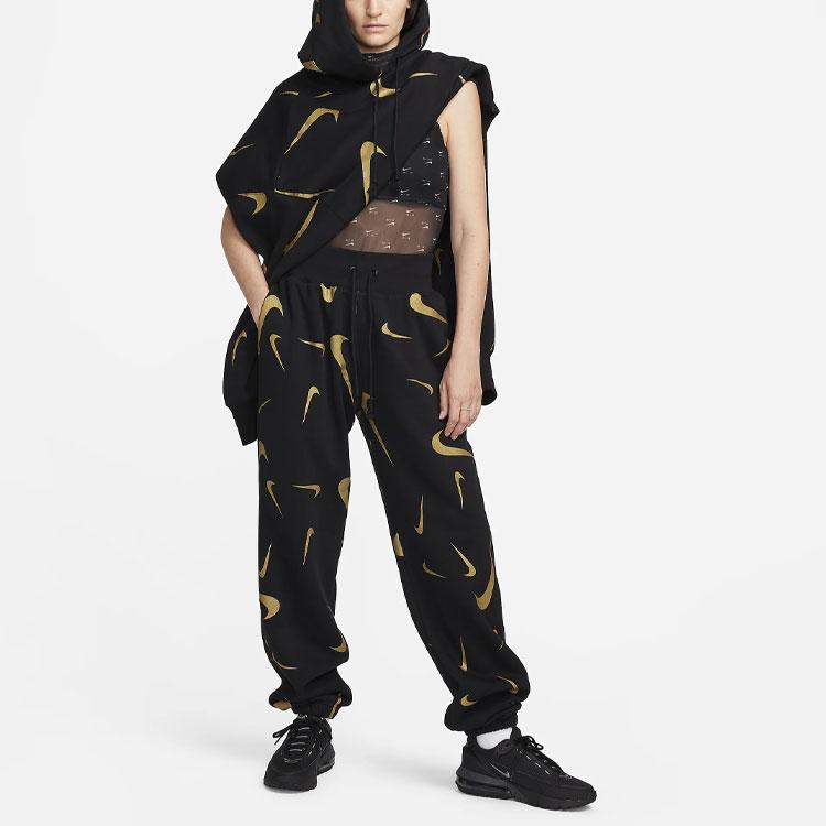Nike Sportswear All Over Logo Print Jogger Pants Women Bottoms Black FB8754-010