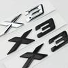 3D ABS Black Chrome Car Letters Rear Trunk Badge X3 Logo For X3 F25 Sticker Emblem X3 E83 F25 G01 Lettering Accessories LR2