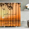 Forest Green Shower Curtain White Bath Rug Bathtub Liner with Rod Waterproof Fabric Decorative Shower Cover for Home Bathrooms