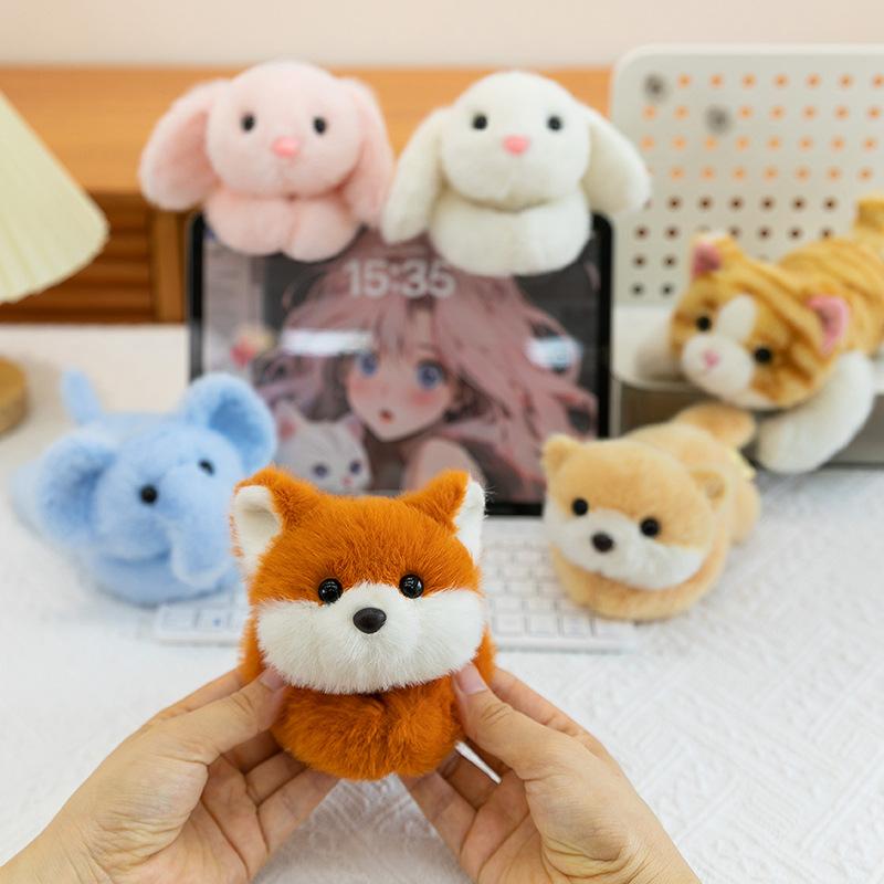 Rabbit cat magnetic palm treasure refrigerator sticker plush toy cute fox elephant dog doll