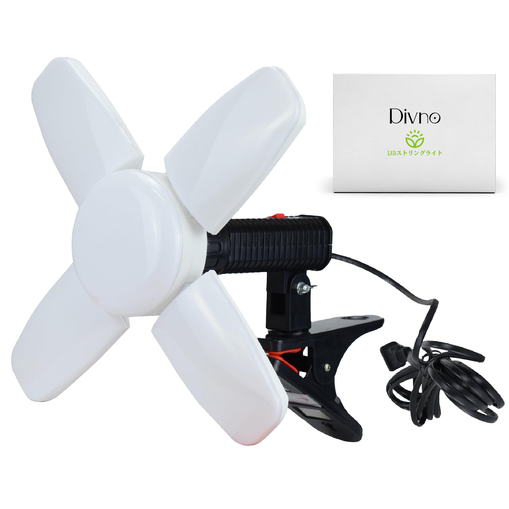 

[Включает розетку] 60 Вт 5400 лм Светодиодный светильник на клипсе, Энергосберегающий, 6500K, Складной, 100-120 В, Потолочное освещение, Простая установка, Без строительных работ