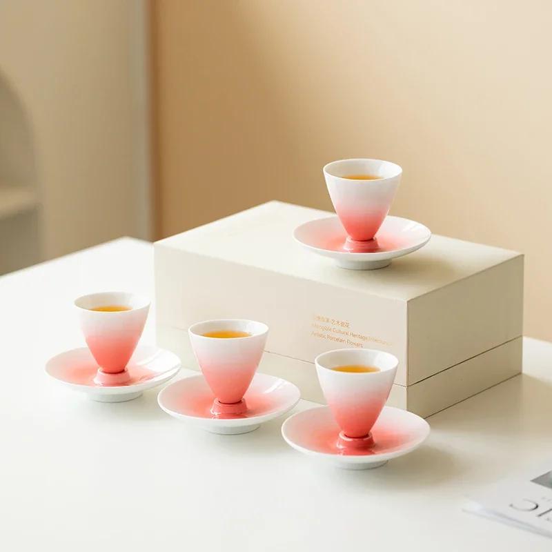 White Porcelain Kung Fu Tea Set - Mini Ceramic Cups for Zen Ceremony Home Decor & Personal Use Handmade Tea Drinking Accessories