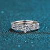 Bague Ringen Eternity Ring D Farbe Moissanit Platinierter Sterling Silber Ehering Moissanit Verlobungsring