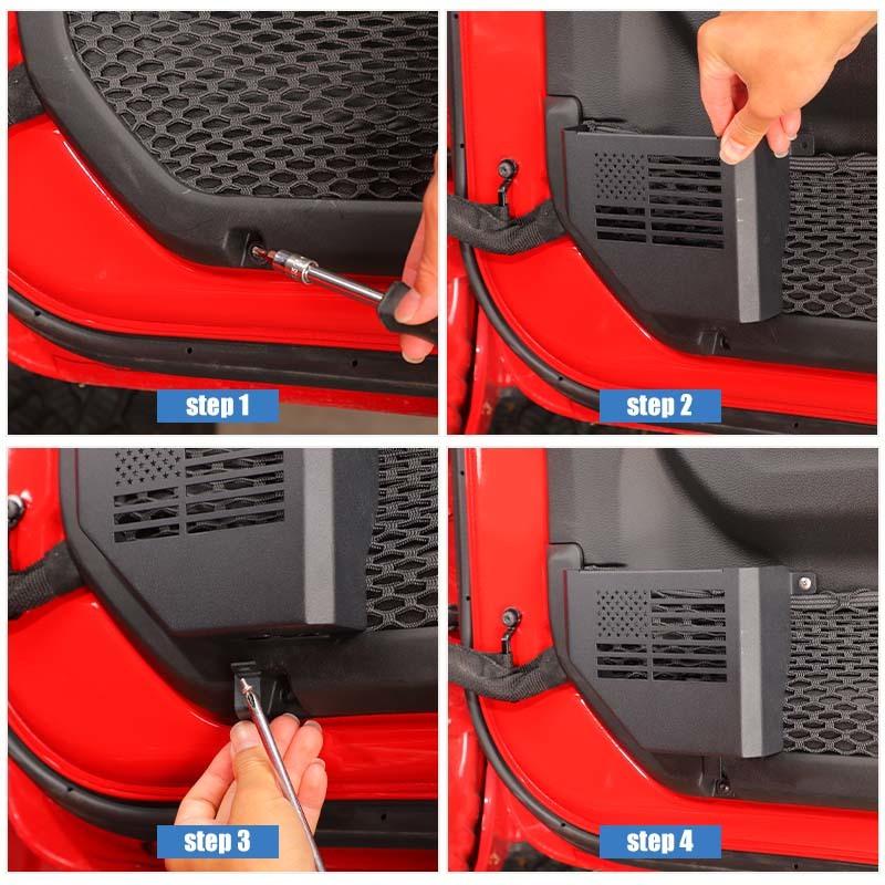 Front Door Pocket Storage Box Organizer Container For Jeep Wrangler JL For JT Gladiator 2018-2023 Stowing Tidying Accessories