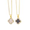 Agate Four-leaf Clover Pendant Necklace - Women's Luxury High-end Elegant Clavicle Chain Fashion Jewelry