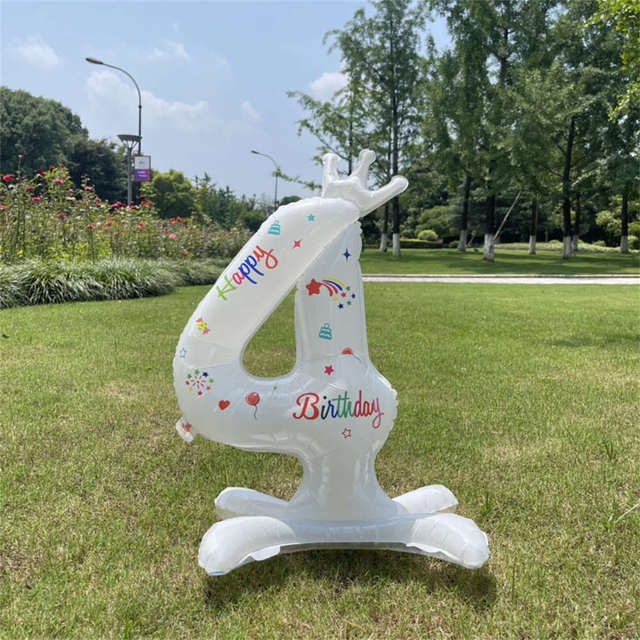 1 Stück Geburtstag Jubiläum Ballons Jahreszahl Säule Party Krone Zahl Ankunft Erster Fröhlich Mädchen Bankett Dusche Ins Baby