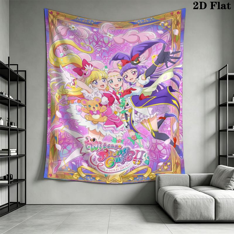 Pretty Cure Wall Tapestry Aesthetic Wall Hanging Printed Fabric Blanket Decorative Tapestries for Bedroom Living Room Home Decor