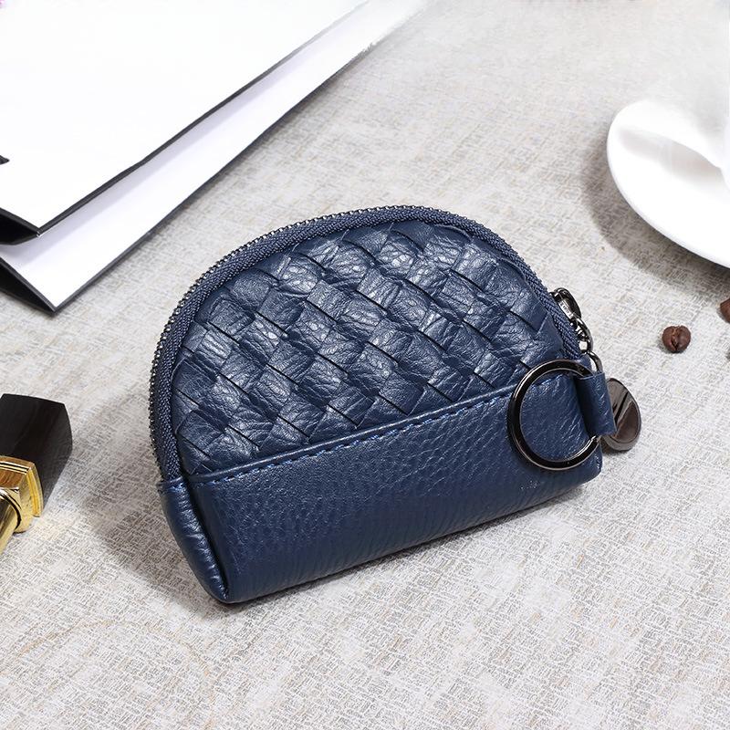 Torebka damska, Ręcznie tkany portfel damski, Prosta portmonetka, Portfel, Skóra PU, Mały zamek błyskawiczny, Kosmetyczka