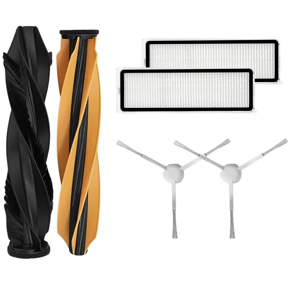 Vacuum Cleaner Replacement Parts For DREAME D20 Plus Includes 2 Filter + 2 Side Brushes + 1 Roller Brush, Easy Installation