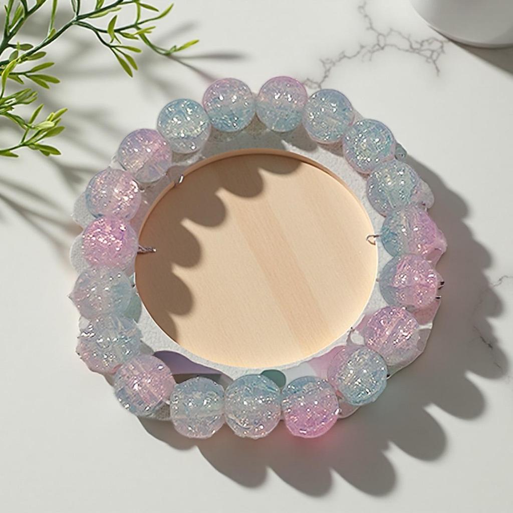 10mm Dopamine Jade Crushed Glass Bracelet: Women's Light Luxury Fidget Beaded Bracelet