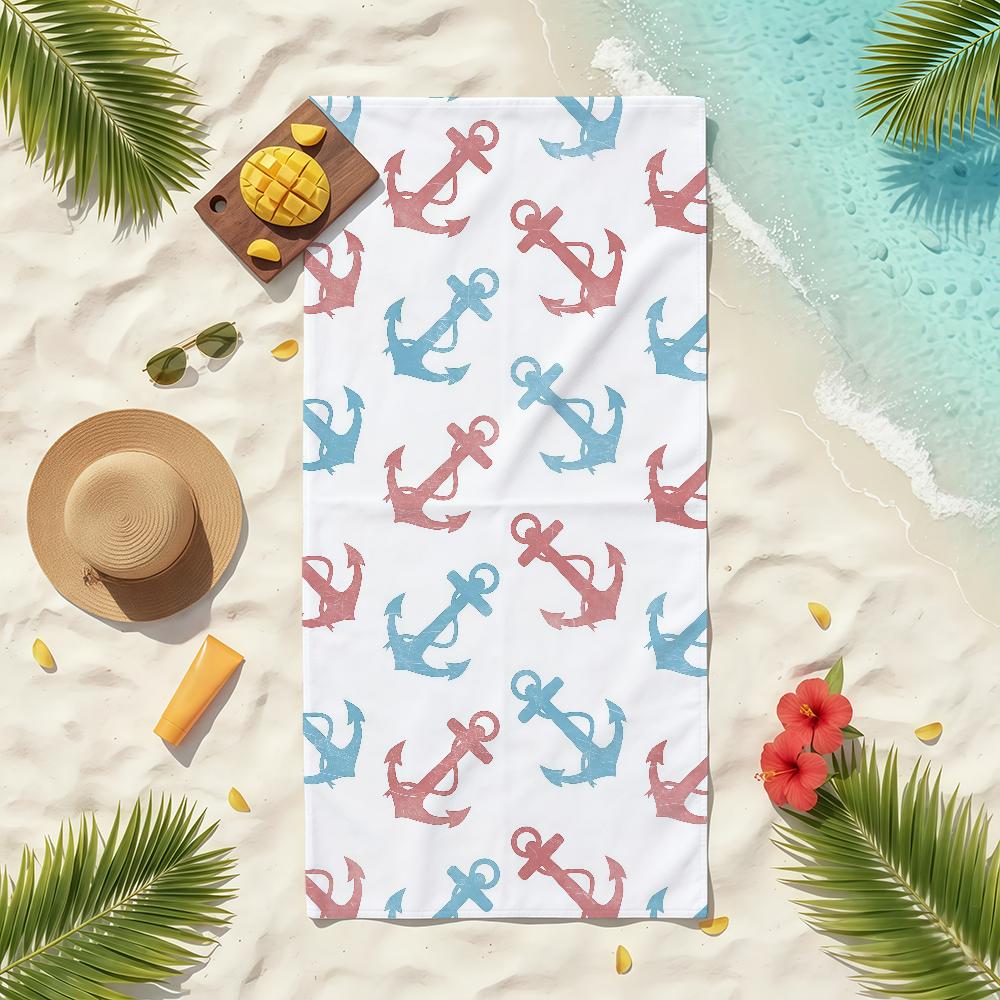 Sea Ship Anchor Towel Soft Pool Gift For Travel Gym Shower Camping Quick Dry Sports Beach Towels