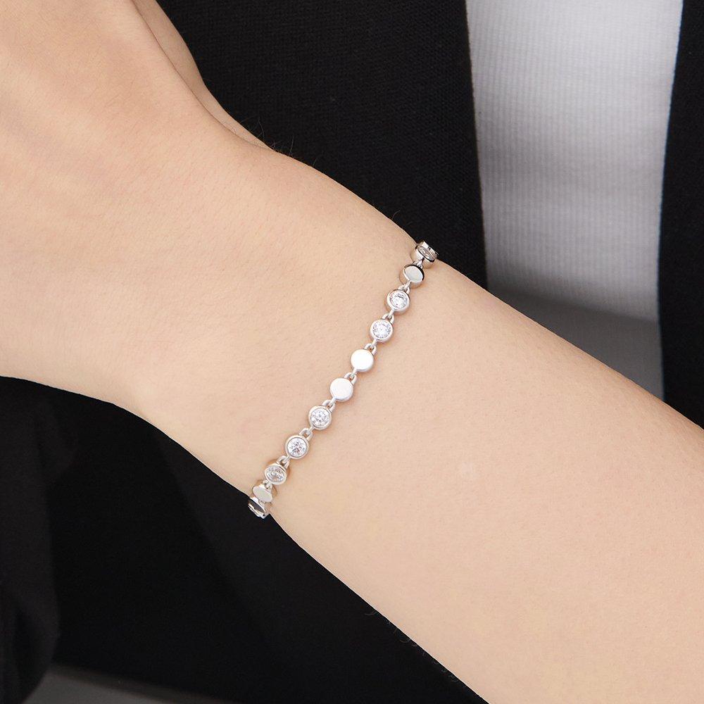 Essence Silver (W) Twinkle Waltz Tennis Bracelet Hl4B55423W9175