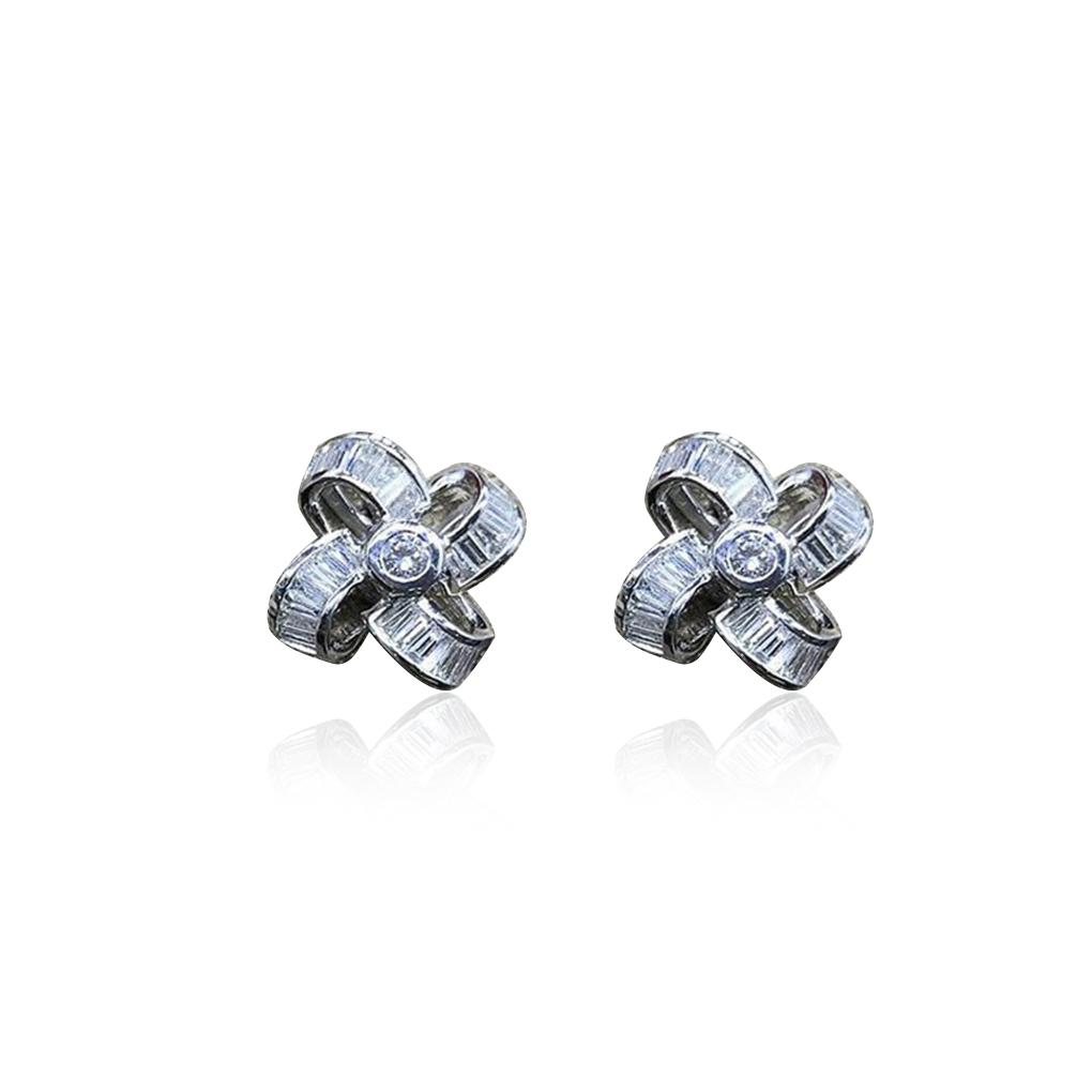 

1 Pair Birthday Women Jewelry Simple Ear Festival Rhinestone Design Earring Wedding Stud Windmill Travel Earrings