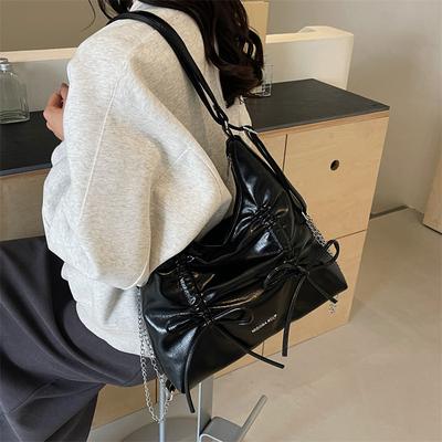 Korean Version of Fashionable Simple Large-capacity Bag Women's 2025 Summer New Bow Underarm Bag Premium Backpack