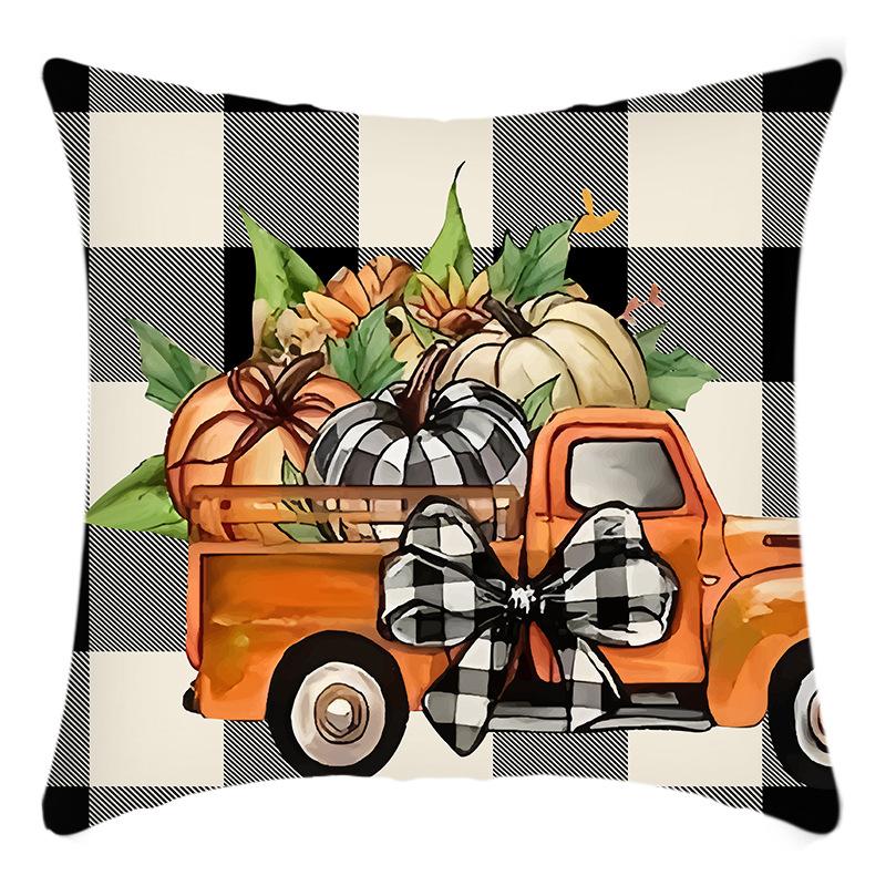 New Thanksgiving Pillowcase Orange Pumpkin Letter Print Home Decoration Holiday Pillow Pillowcase
