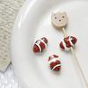 1Pc Stripe Painted Cute Small Fish Beads Charms Ceramic Spacer Loose Beads For Jewelry Making Diy Bracelet Accessories