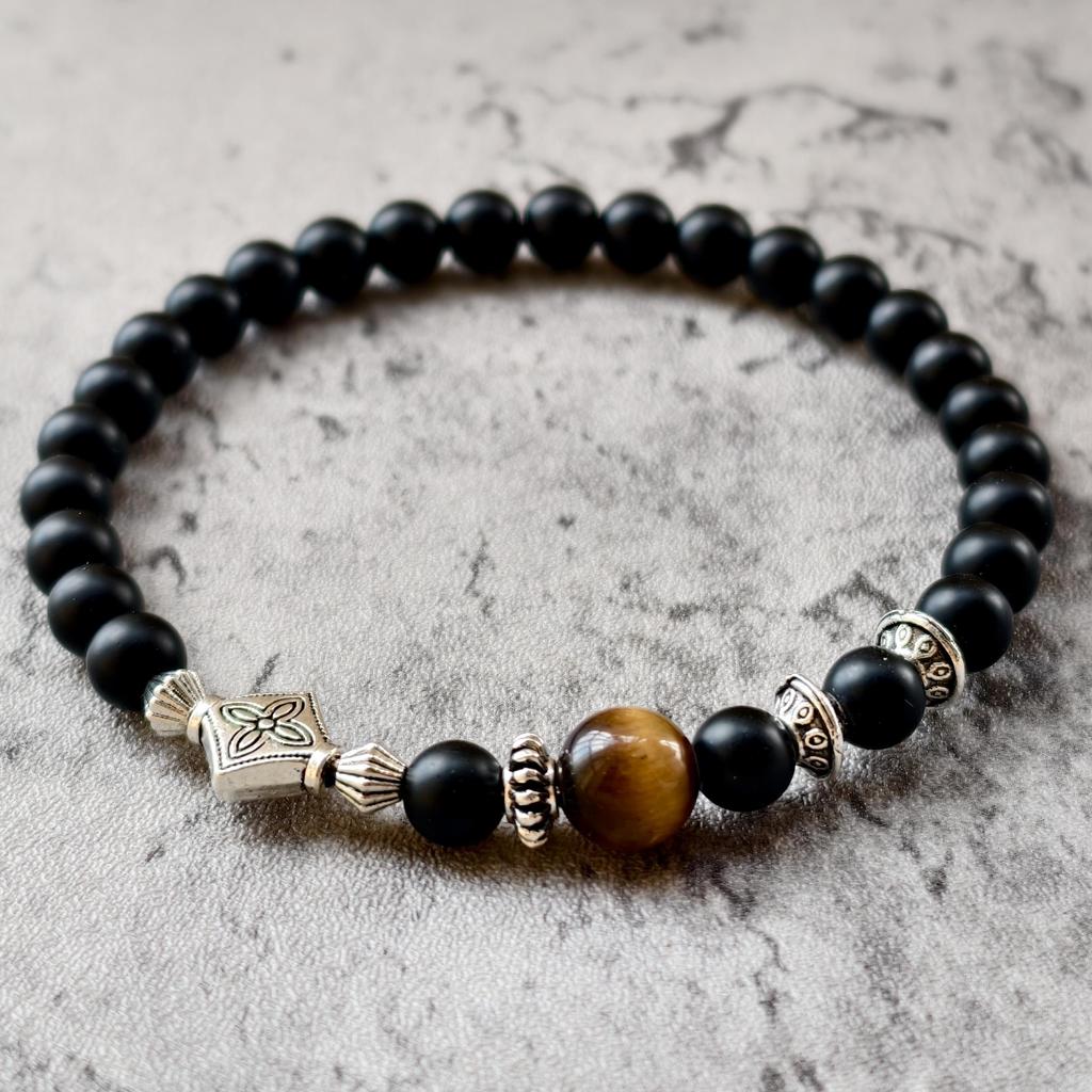 Naturstein Armband 6mm Perlen Natur 7A Tigerauge Lavastein Glücksarmbänder Für Frauen Männer Schmuck Pulseras Homme
