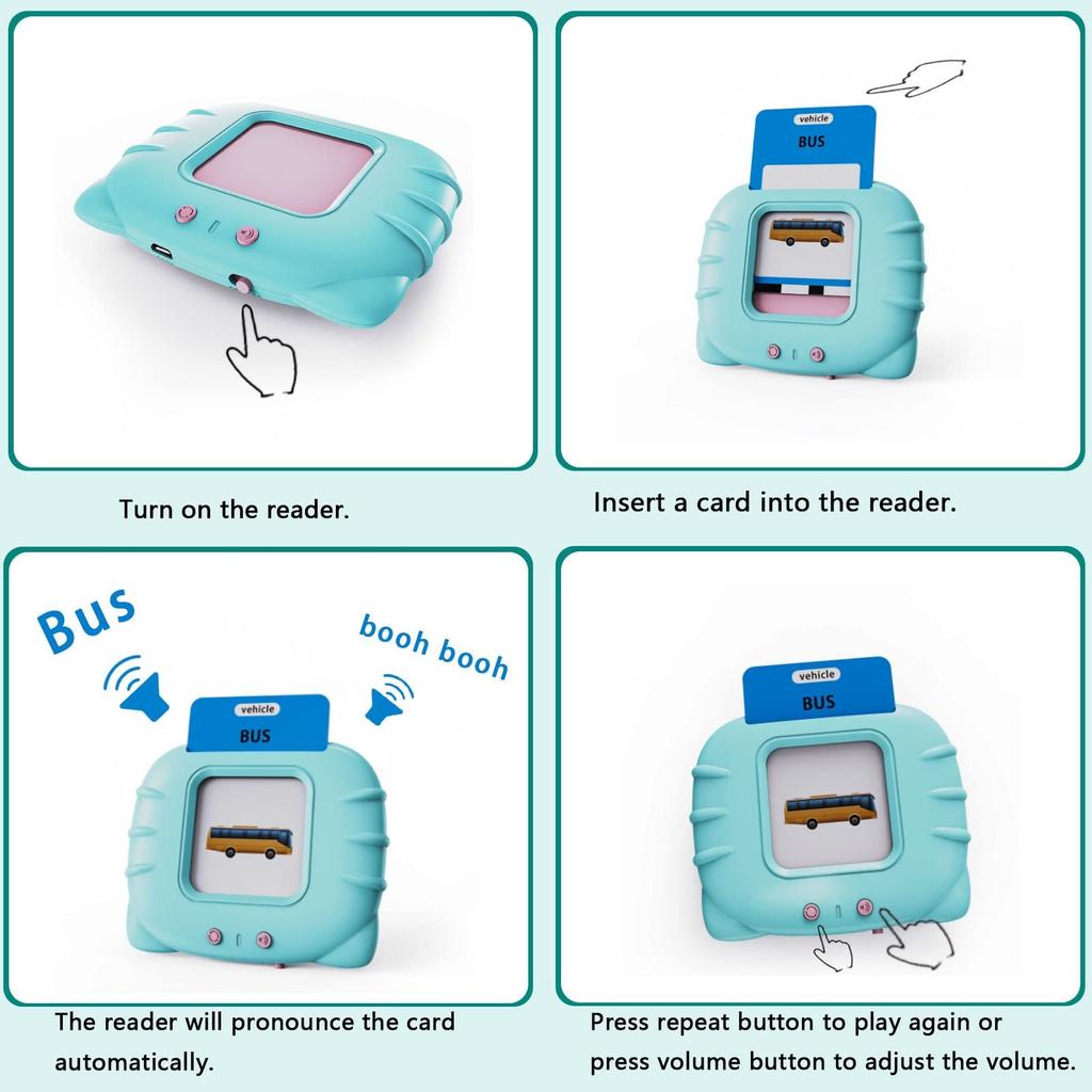 Talking Flash Cards For Toddler 1 2 3 4 Year Olds, Language Learning Toys, Pocket Speech Toys, Toys, Toys With 224 Words, Children's