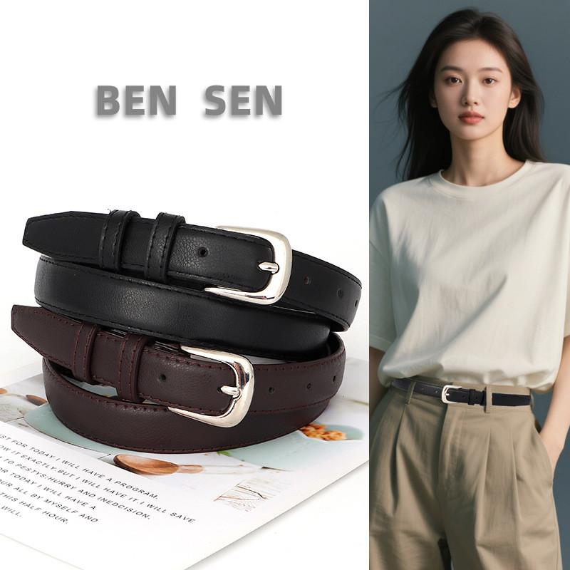 Retro Solid Fashionable Color Silver Buckle Woman Belt For Daily Wear Casual