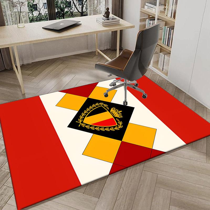 Belgian Football Association Emblem Area Rug Office rug, Chair Rug, Decor Carpet Livingroom bedroom Mat, Large Size Fan gifts Christmas gifts