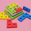 Lstymy Montessori Wooden Tetris Shape Sorter Building Blocks