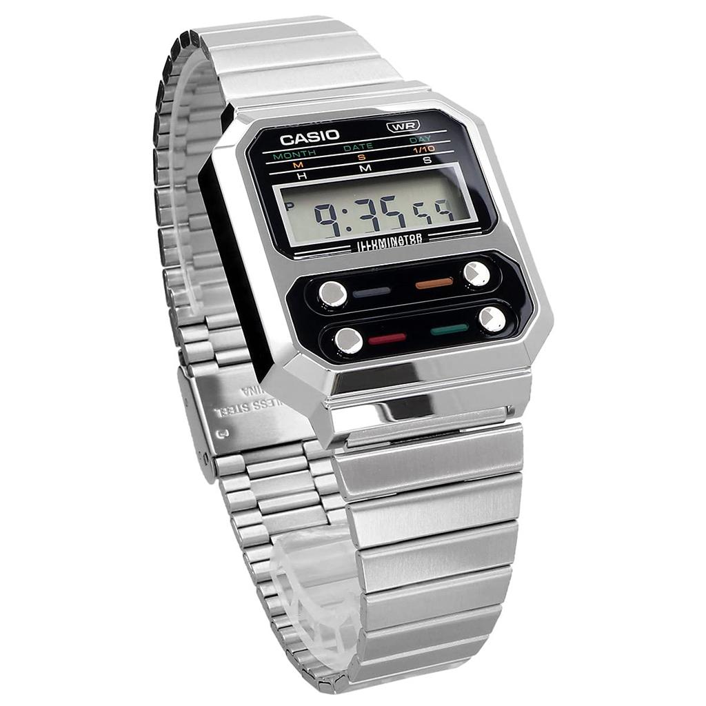 CASIO Digital Watch Reproduction Design Overseas Model Silver [Casio] A100WE-1A Men's [Item]