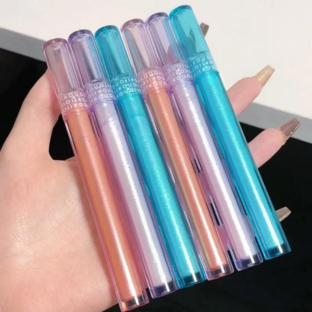 Polarisierter Glitzer Lidschatten Flüssig Highlighter Perlglänzend Aufhellend Seidenraupe Wasserfest Pailletten Diamant Make-up, 1 Stück, 05 05