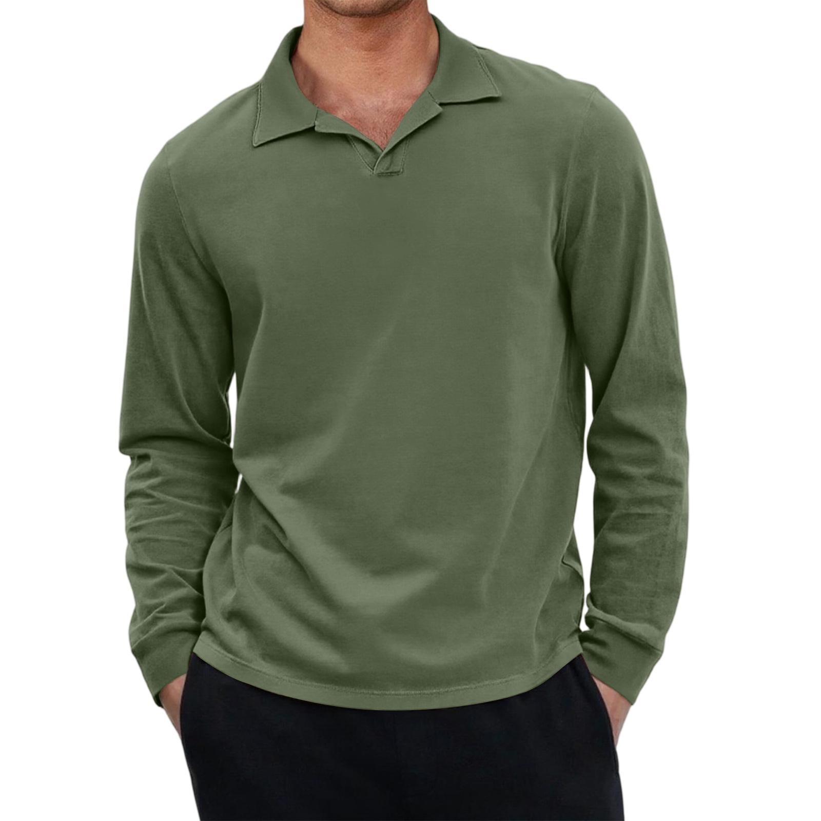 

Мужской повседневный ретро топ с маленьким V-образным вырезом и длинными рукавами XXXL