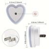 4pcs LED Night Lights Plug in Smart Cute Nightlight Heart Shaped for Bedroom, Bathroom, Kids Room, Nursery, Hallway