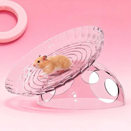 Quiet Hamster Running Wheel Flying Saucer Hamster Wheel with Hideout 2-in-1 Stable Safe Hamster Exercise Wheel for Gerbils Chinchillas Small Pets