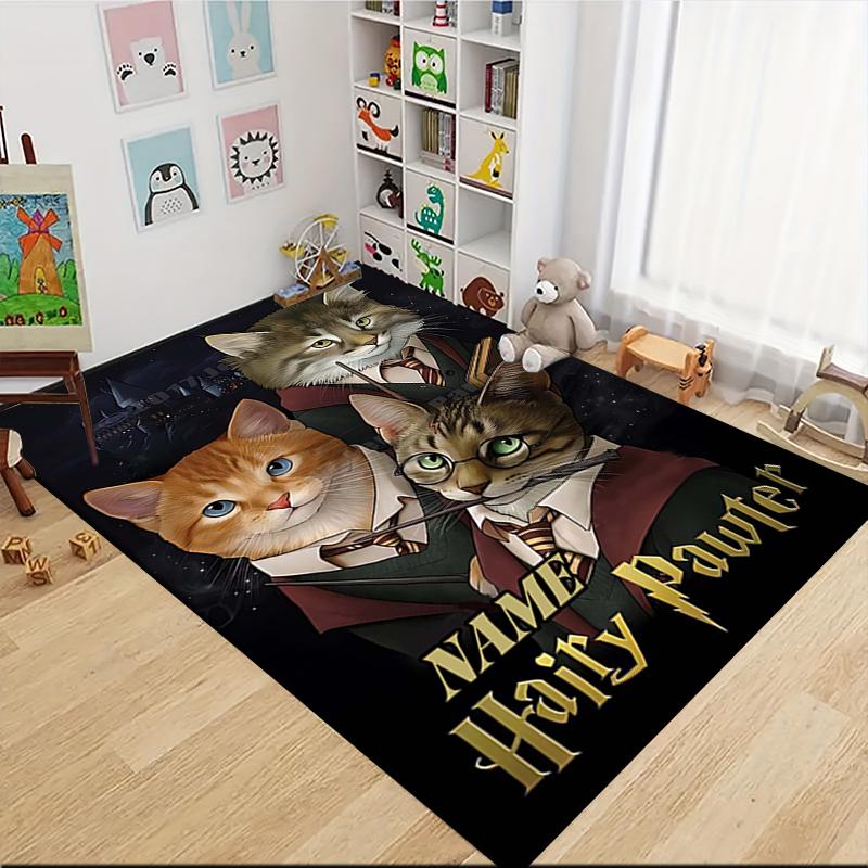 Custom Name Hairy Pawter Magic Night Carpet Rug Customizable Soft Washable Anti-Slip Home Living Room Sofa Mats Personalized Rug. 090958