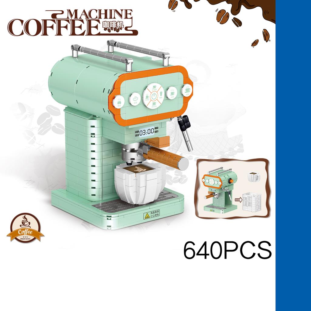 Creative Modern Coffeemaker Small Block Model Coffee Machine Maker Toaster Grinder Construction Brick Construction Toys For Gifts