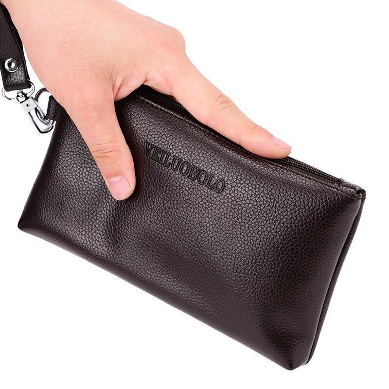 Lychee-Narben Leichtgewichtige Echtes Leder Lange Reißverschluss-Geldbörse-Clutch: Große Kapazität, Superweich, Einfache Handytasche