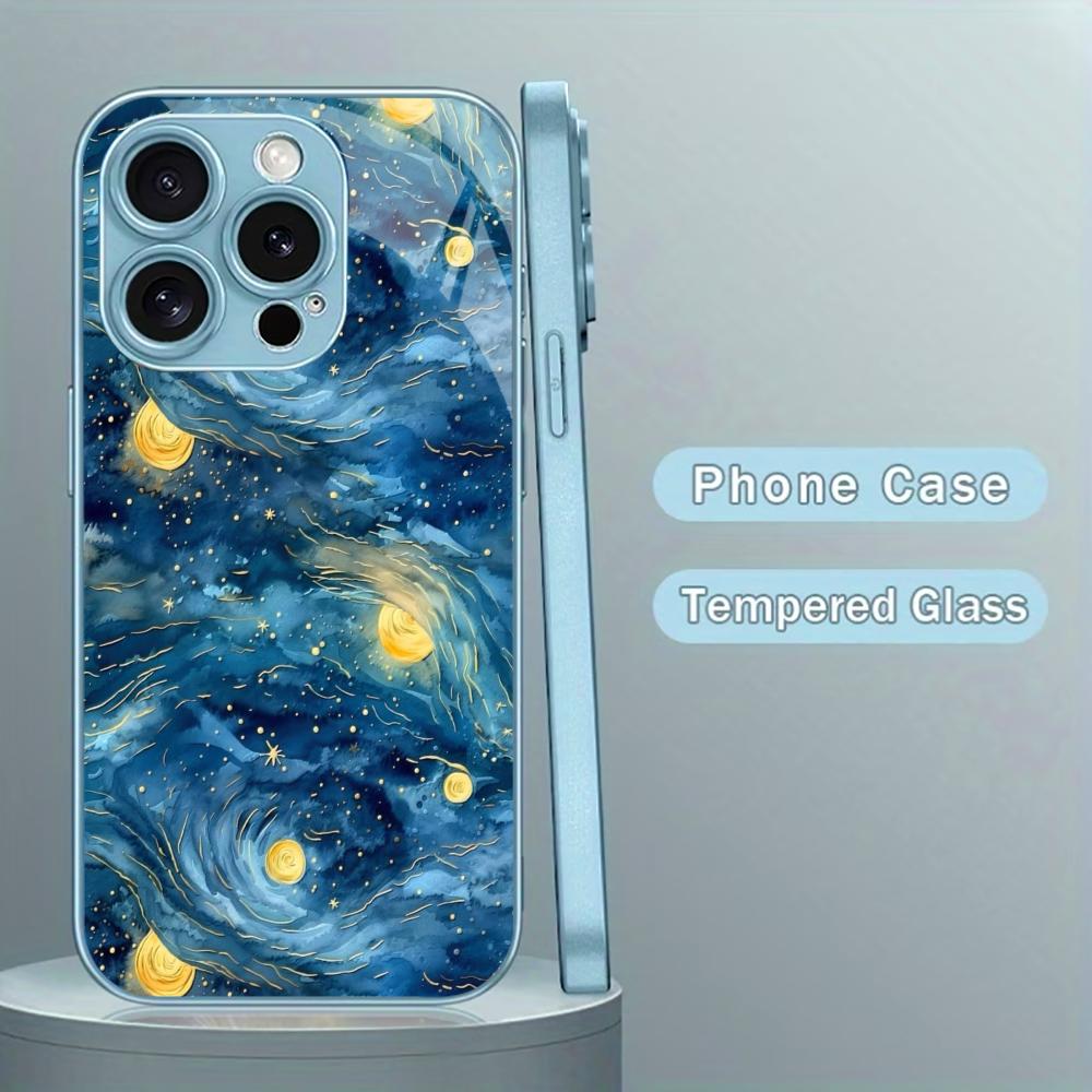 Starry Sky New Hot-selling Protective Case Phone Case Metallic Paint Glass PhoneCase for iPhone 17 16 15 14 13 12 11pm Pro Plus