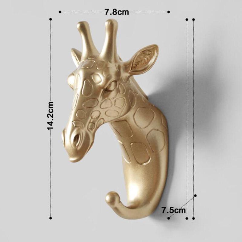 Wall Hanging Hook Vintage Deer Head Animal for Hanging Clothes Hat Scarf Key Deer Horns Hanger Rack Wall Decoration