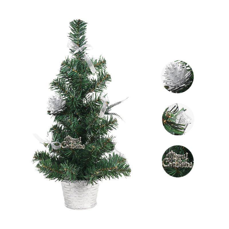 20/30/40cm DIY Christmas Desktop Tree with Ornaments - Potted Decorations