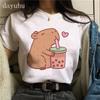 Clothes Girl Capybaras T Shirt Female Casual Top Clothes Funny Capybara Tshirt Women T-Shirt Capibara Cartoons
